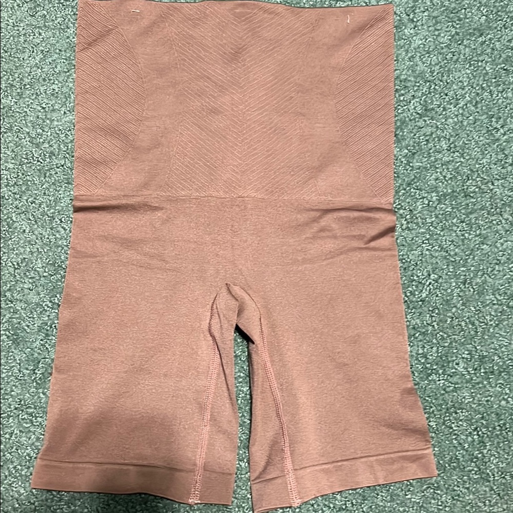 High-Waisted Brown Biker Shorts